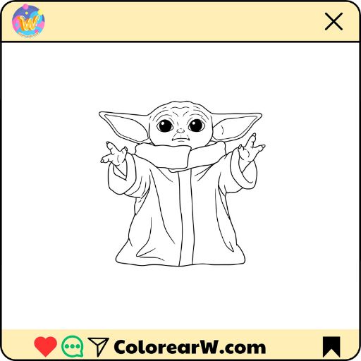 Baby Yoda para colorear thumbnail