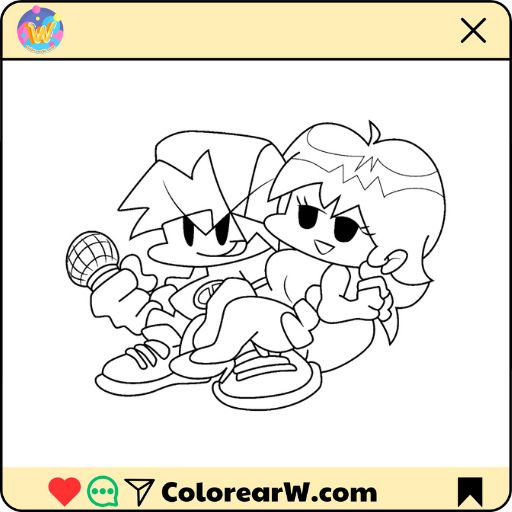 Friday Night Funkin 1 Friday Night Funkin para colorear thumbnail