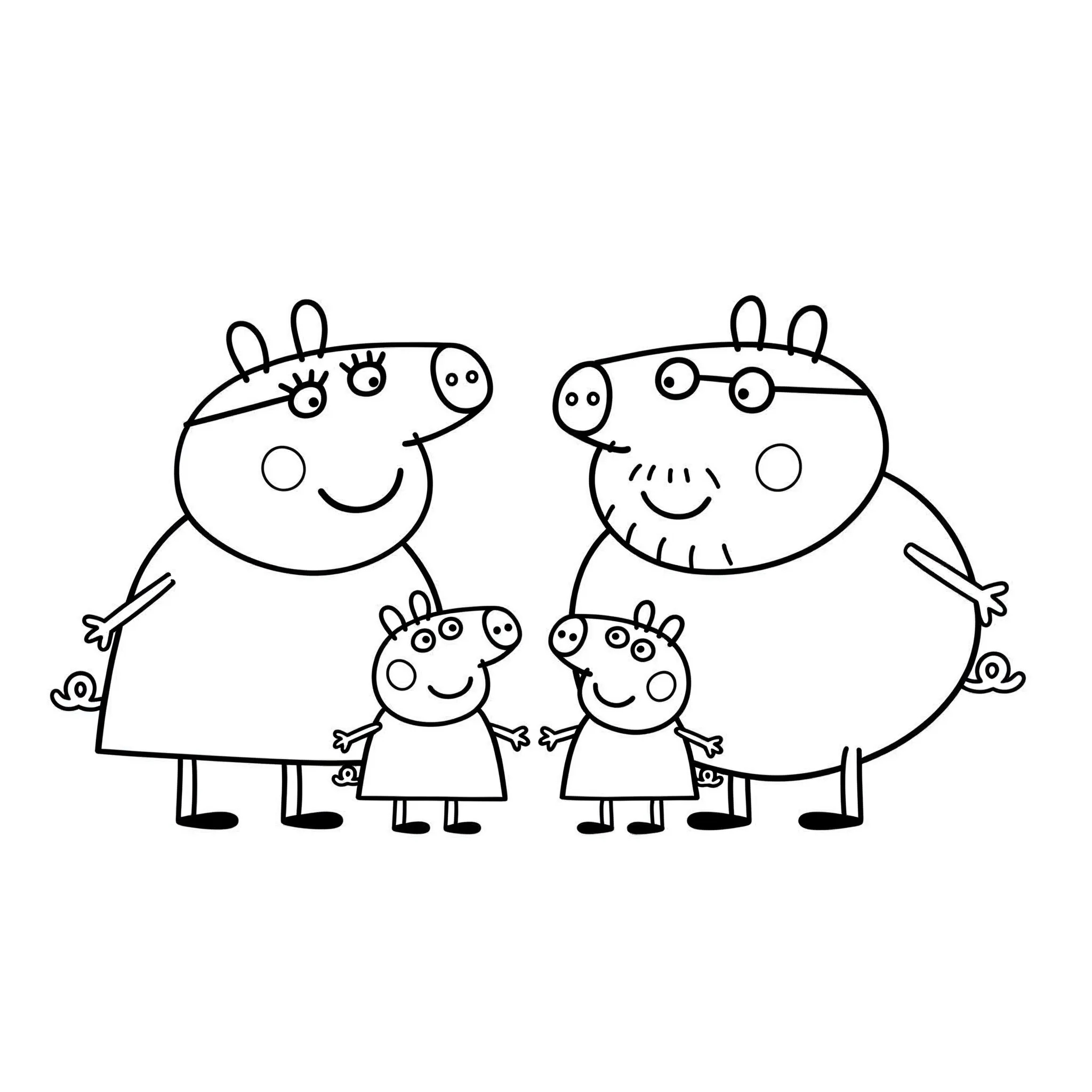 páginas para colorear fáciles de Peppa Pig Update