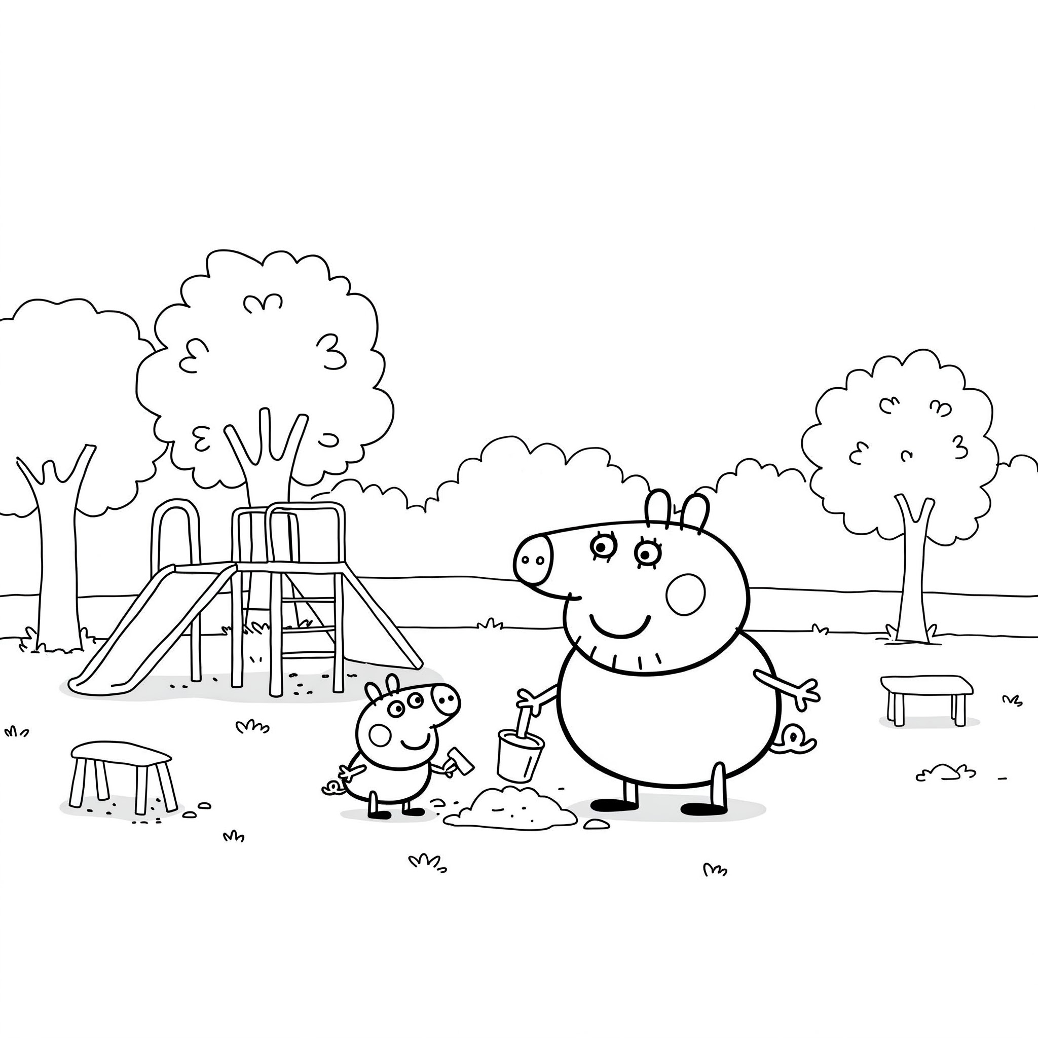 páginas para colorear Peppa Pig Update imprimibles gratis 1