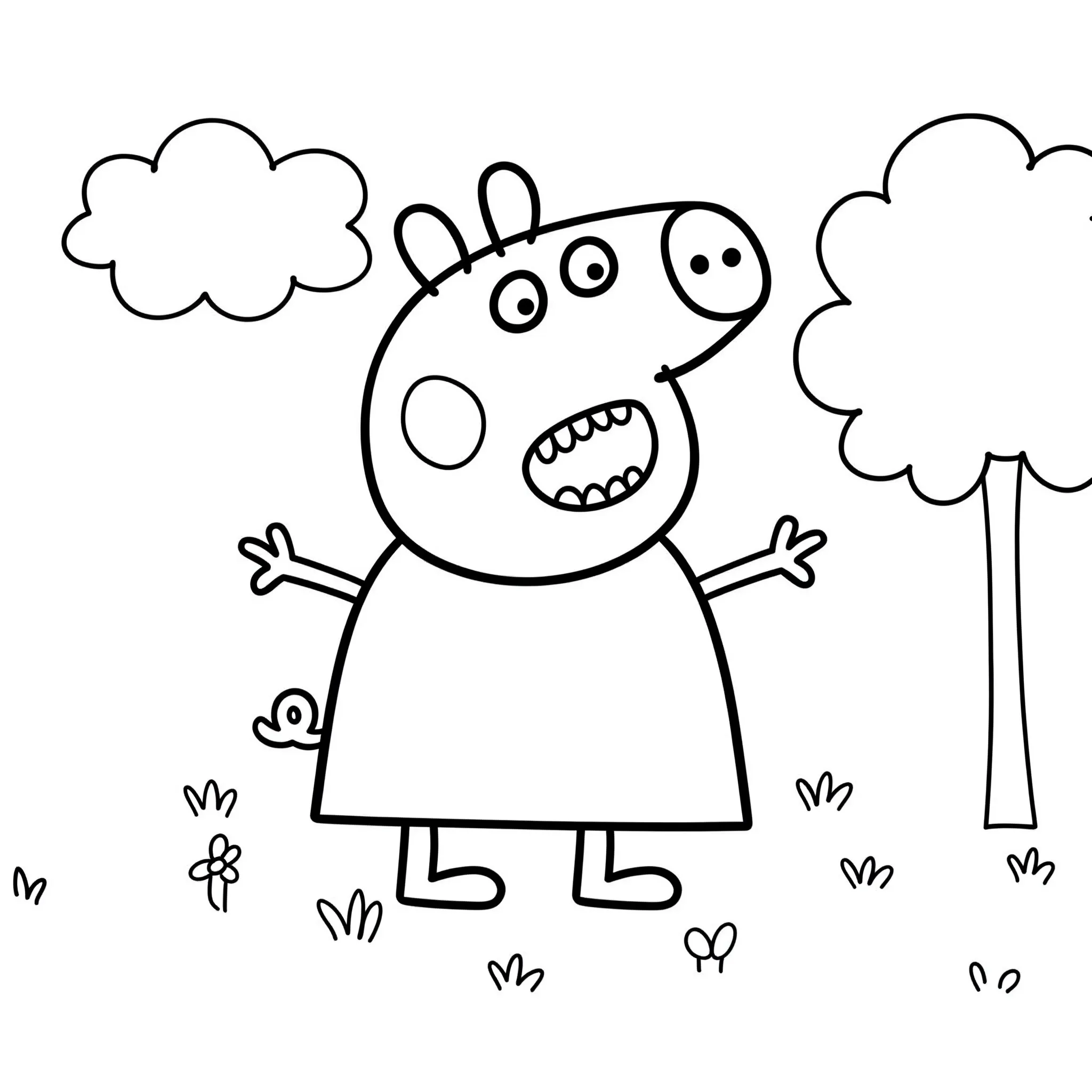 páginas para colorear de árboles Peppa Pig Update gratis