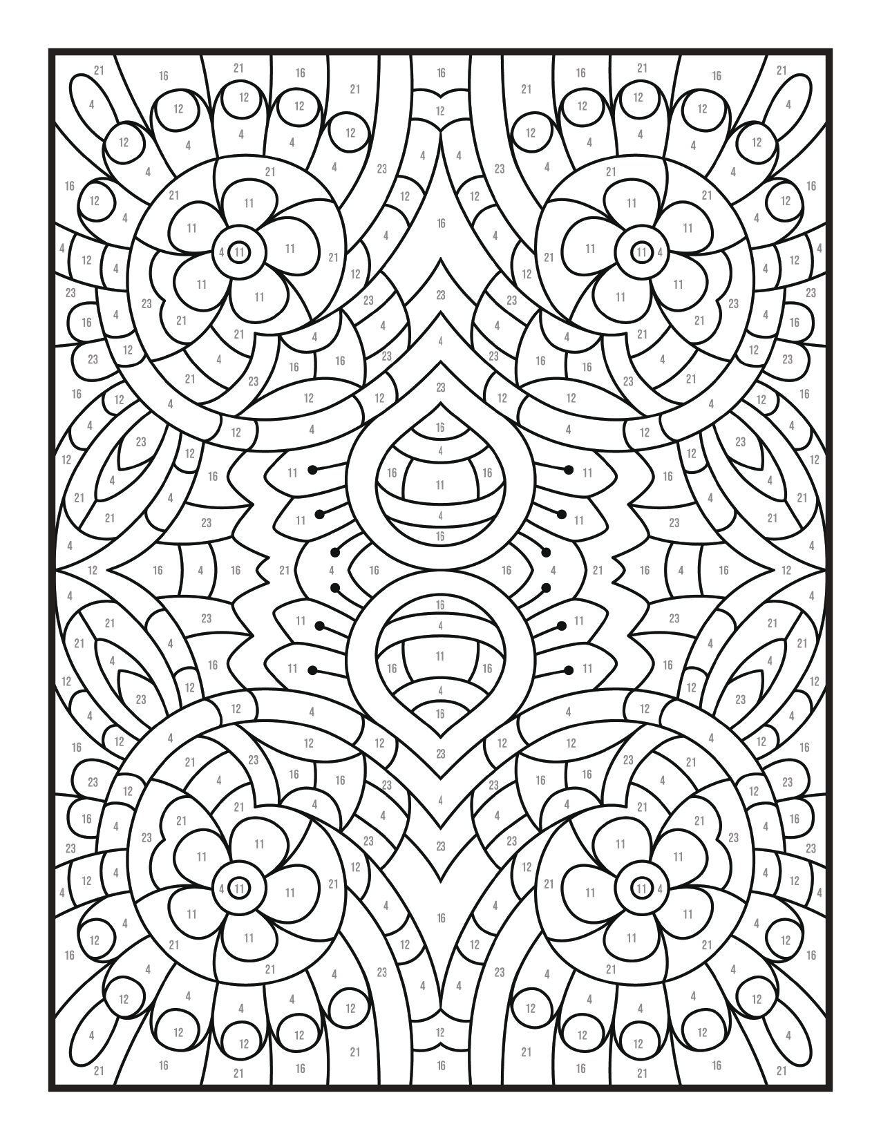 Colorear por Números 26 páginas para colorear imprimibles Colorear por Números 1