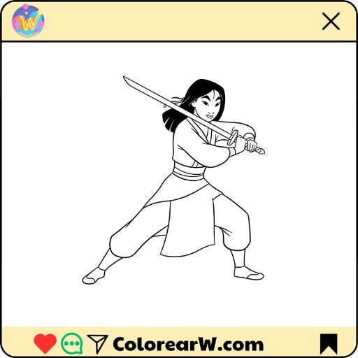Mulan para colorear thumbnail