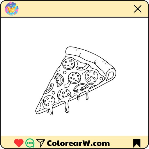 Pizza para colorear thumbnail