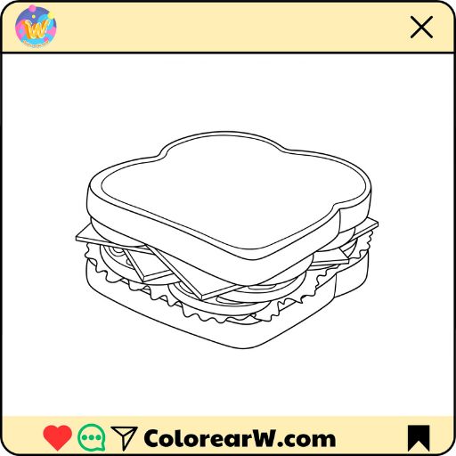 Sandwich para colorear thumbnail
