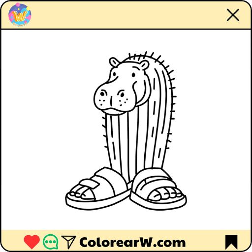 Il Cacto Hipopotamo Miniaturansicht der Ausmalbilder