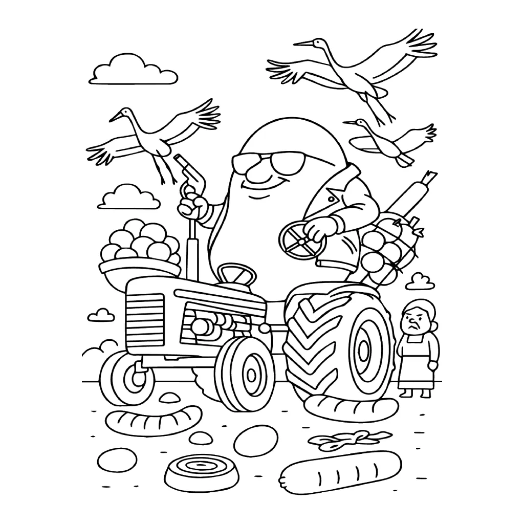 Bulbito Bandito Traktorito 6 páginas para colorear imprimibles Bulbito Bandito Traktorito