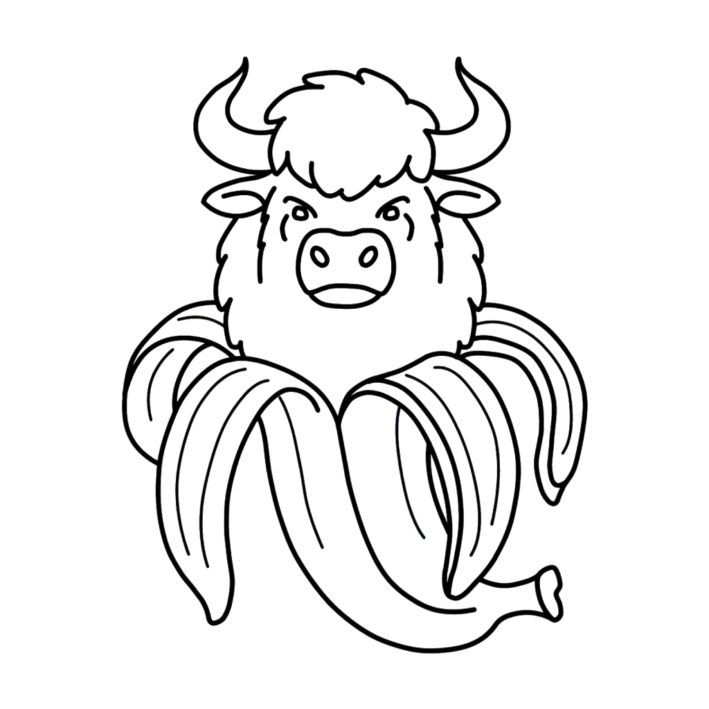Bulliccinni Bananini 3 páginas para colorear gratis Bulliccinni Bananini