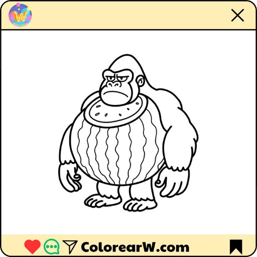 Gorillo Watermellondrillo para colorear thumbnail