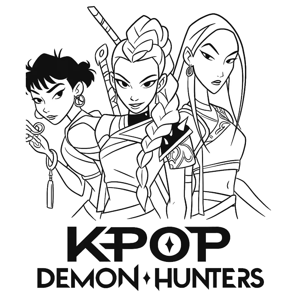 KPop Demon Hunters 14 KPop Demon Hunters páginas para colorear gratis