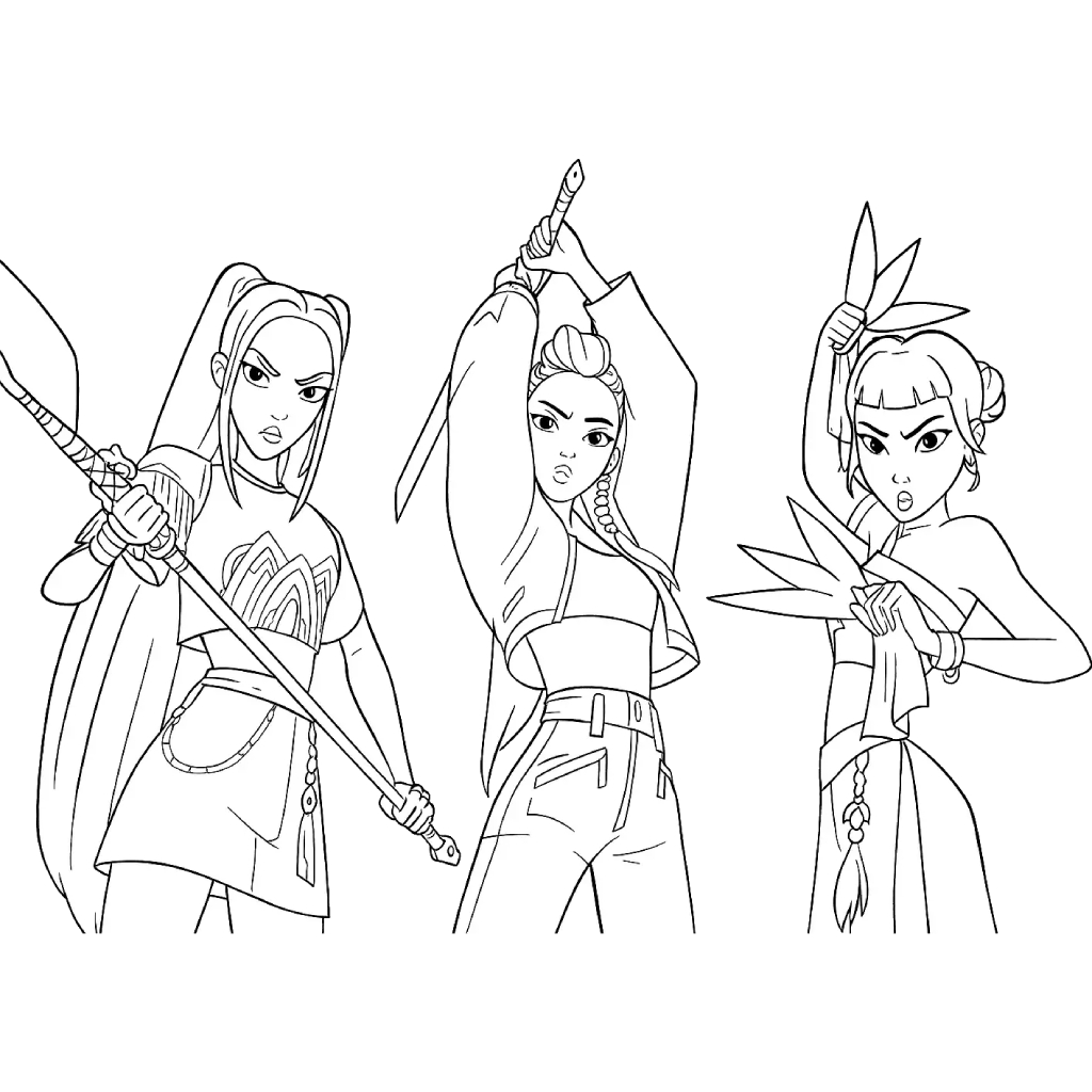 KPop Demon Hunters 17 divertidas páginas para colorear KPop Demon Hunters 1