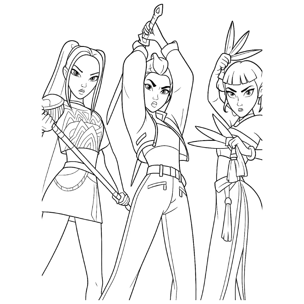 KPop Demon Hunters 24 páginas para colorear gratis KPop Demon Hunters para adultos
