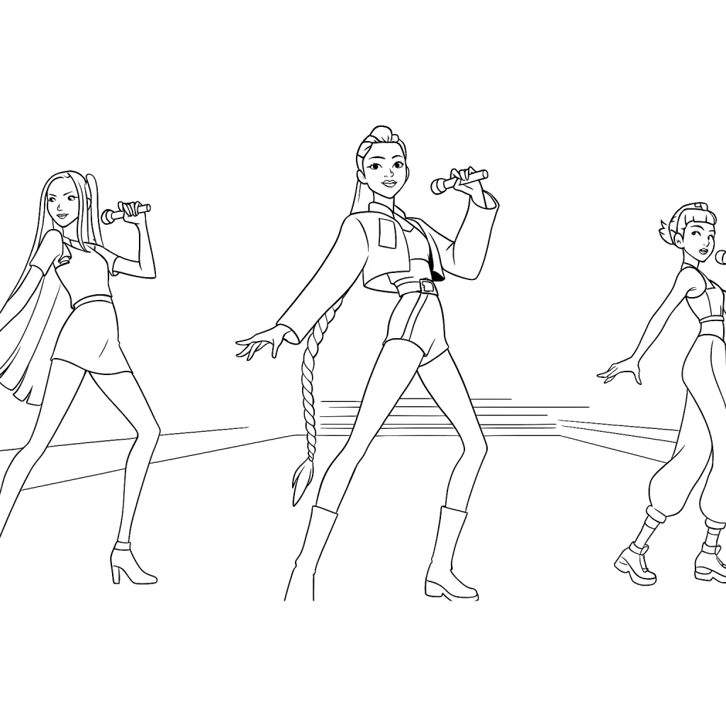 KPop Demon Hunters 25 páginas para colorear imprimibles KPop Demon Hunters 1