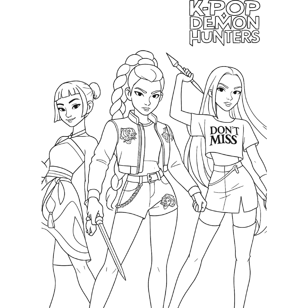 KPop Demon Hunters 5 KPop Demon Hunters páginas para colorear para adultos