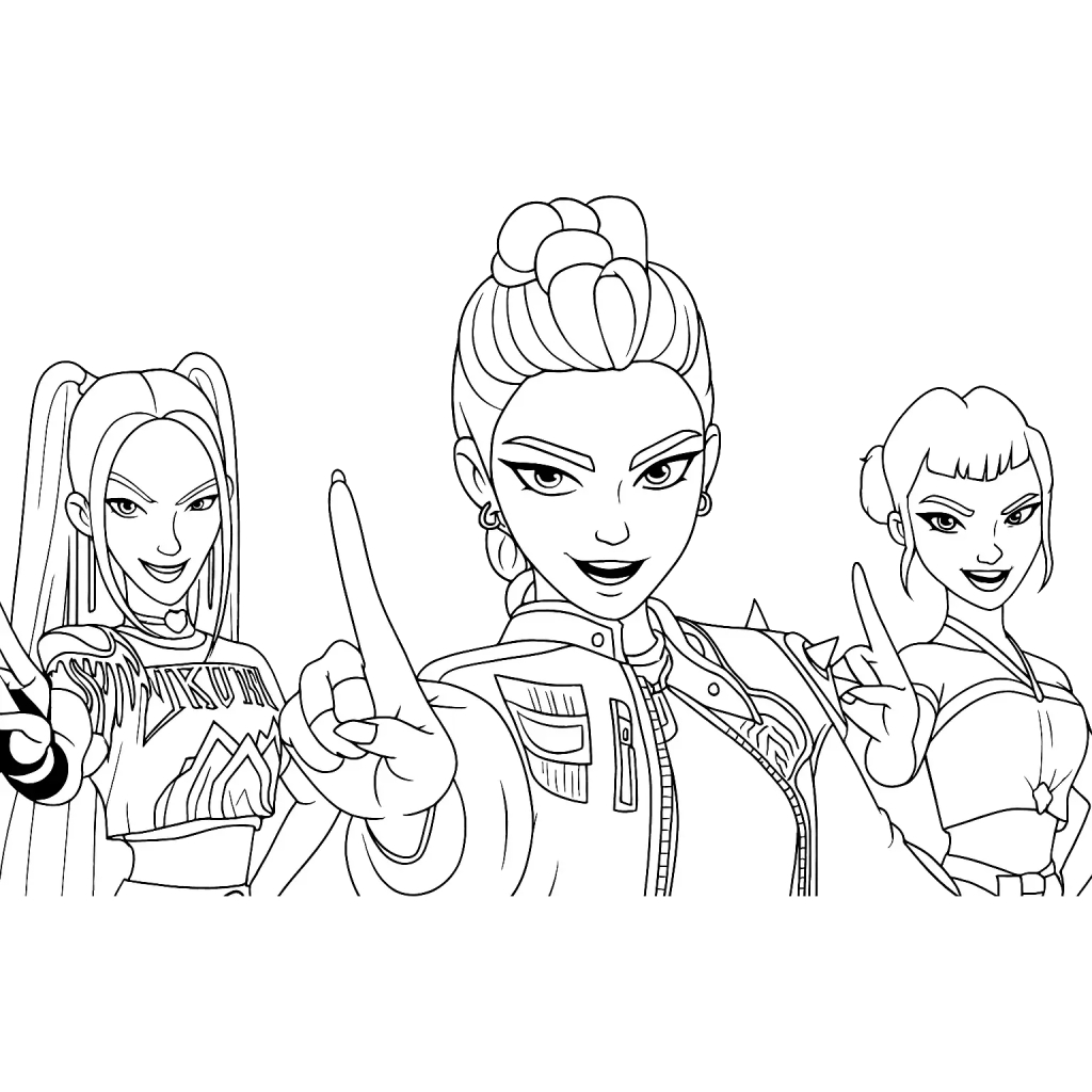 KPop Demon Hunters 33 KPop Demon Hunters páginas para colorear para adultos fáciles 1