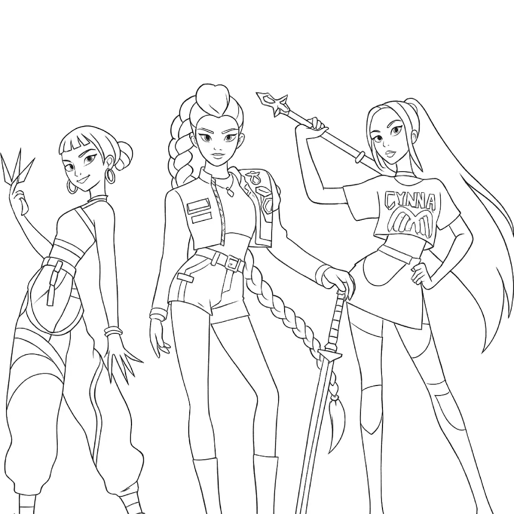 KPop Demon Hunters 40 páginas para colorear detalladas de KPop Demon Hunters para adultos 1