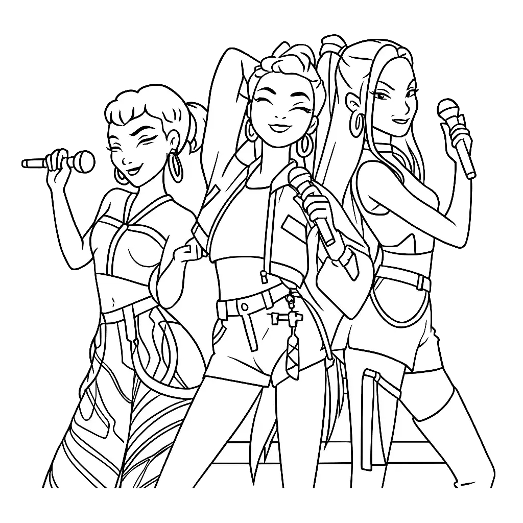 KPop Demon Hunters 6 KPop Demon Hunters adornos para colorear