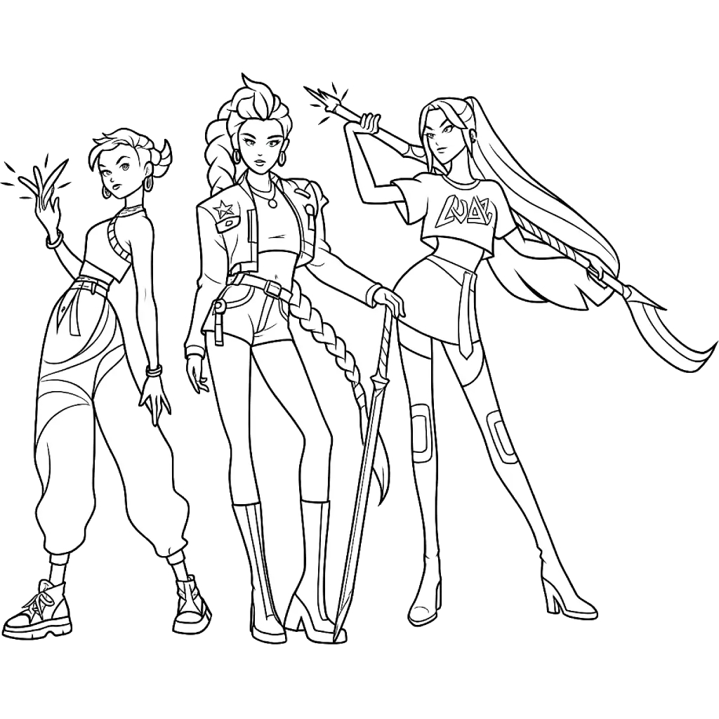 KPop Demon Hunters 46 páginas para colorear imprimibles KPop Demon Hunters 2