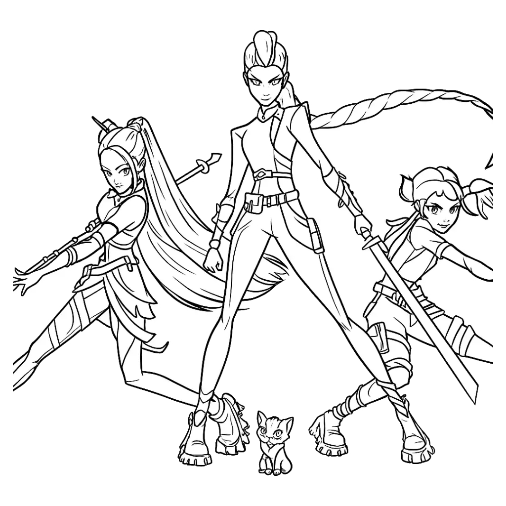 KPop Demon Hunters 49 páginas para colorear para niños KPop Demon Hunters