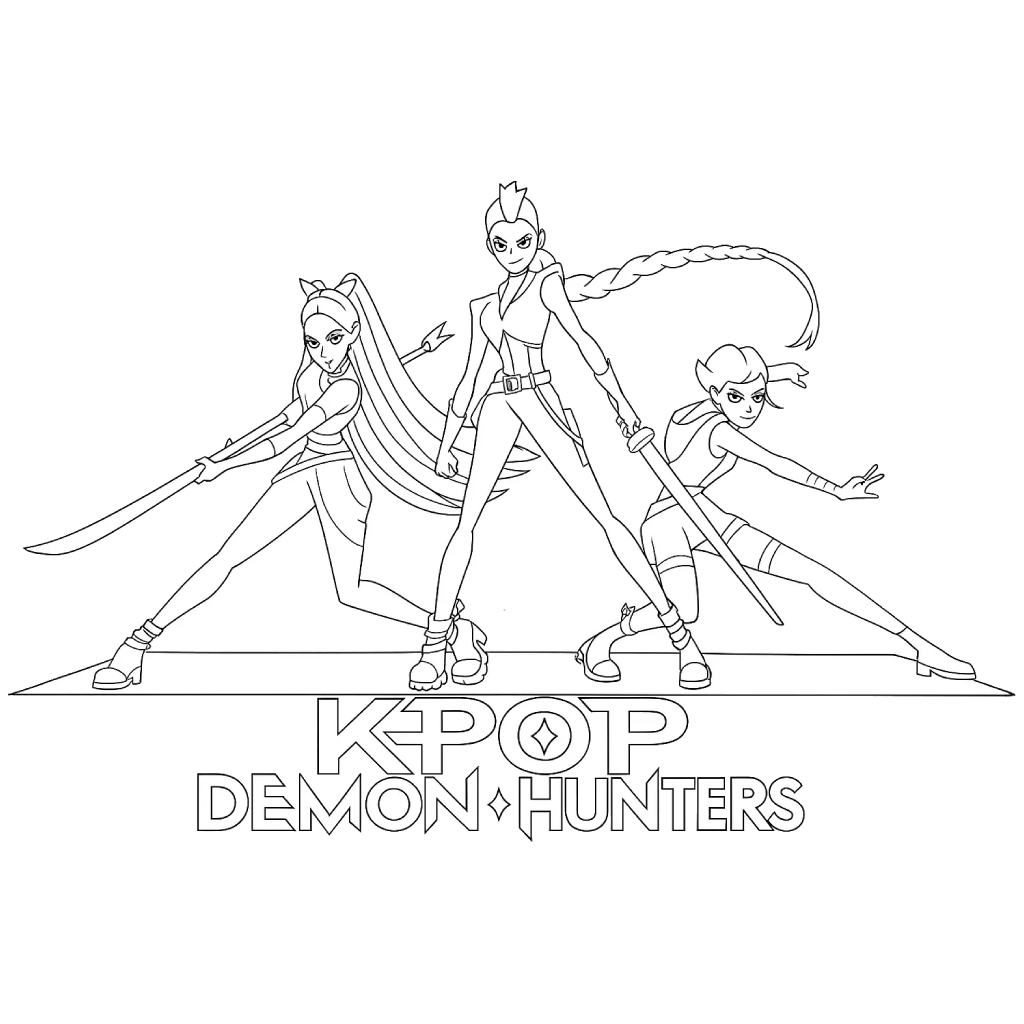 KPop Demon Hunters 52 páginas para colorear gratis KPop Demon Hunters para adultos 1