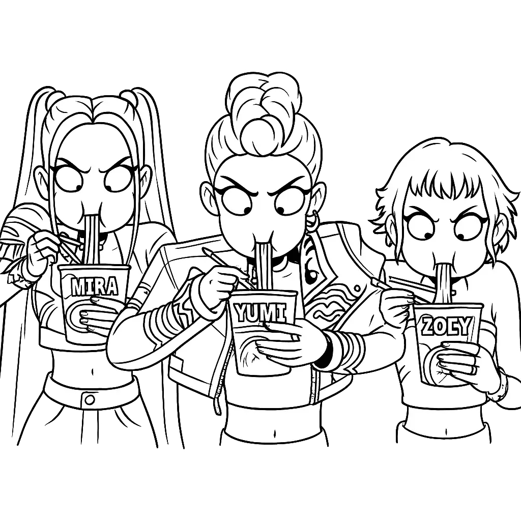 KPop Demon Hunters 54 KPop Demon Hunters páginas para colorear fáciles 1