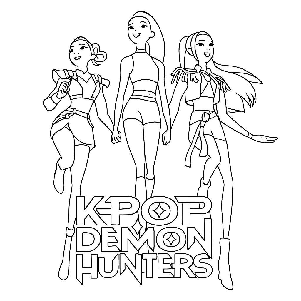 KPop Demon Hunters 10 páginas para colorear KPop Demon Hunters gratis