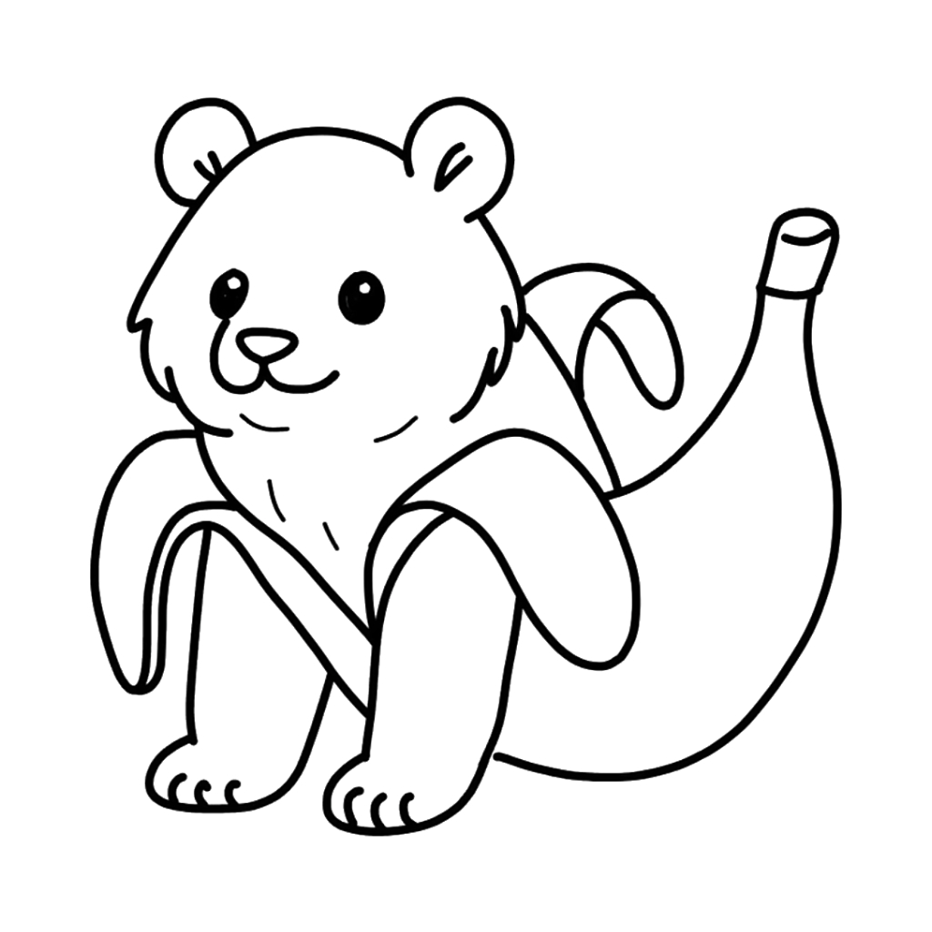 Pandaccini Bananini 4 páginas para colorear para niños Pandaccini Bananini