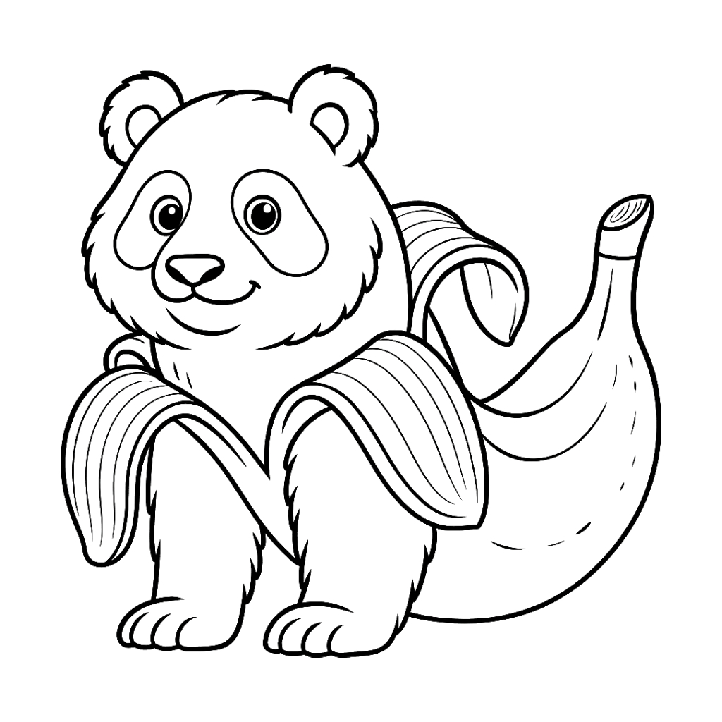 Pandaccini Bananini 11 páginas para colorear lindas y fáciles de Pandaccini Bananini