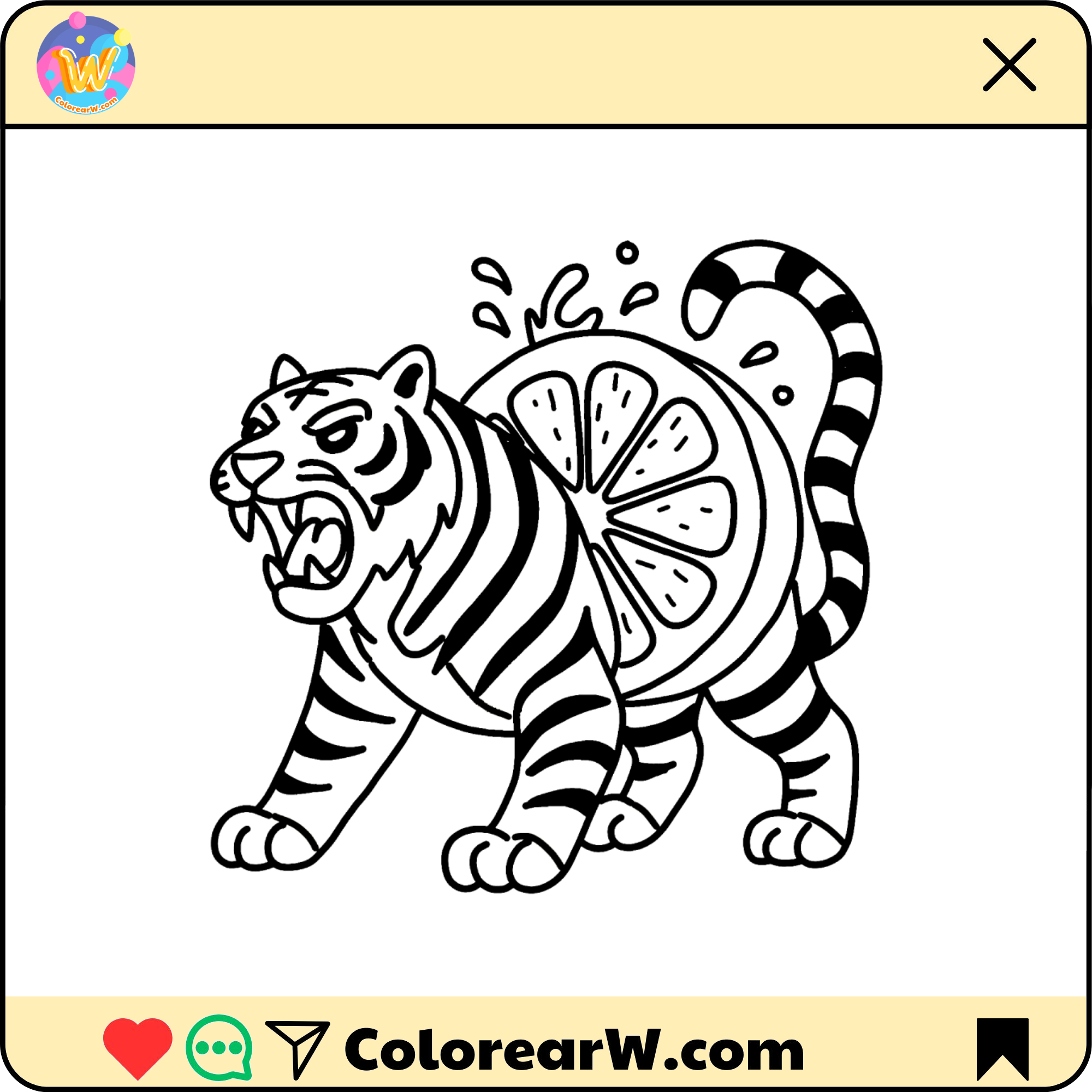 Tigroligre Frutonni para colorear thumbnail