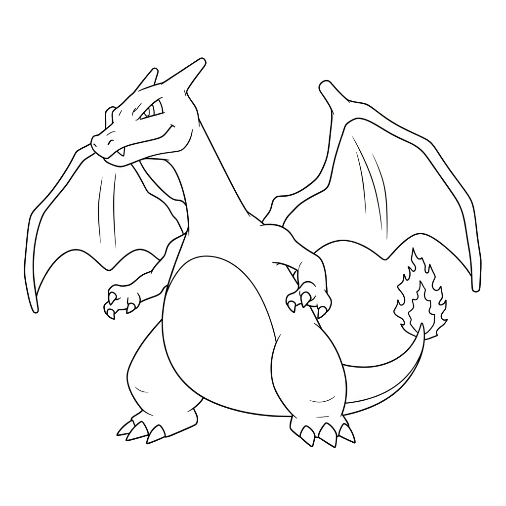 Charizard 15 páginas para colorear gratis Charizard para niños