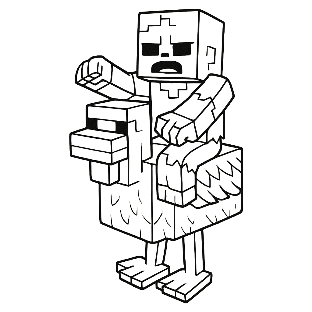 Chicken Jockey 2 páginas para colorear de árboles Chicken Jockey gratis