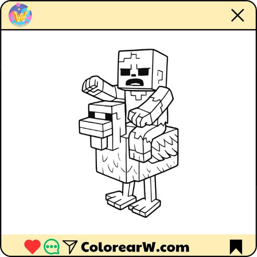 Chicken Jockey para colorear thumbnail