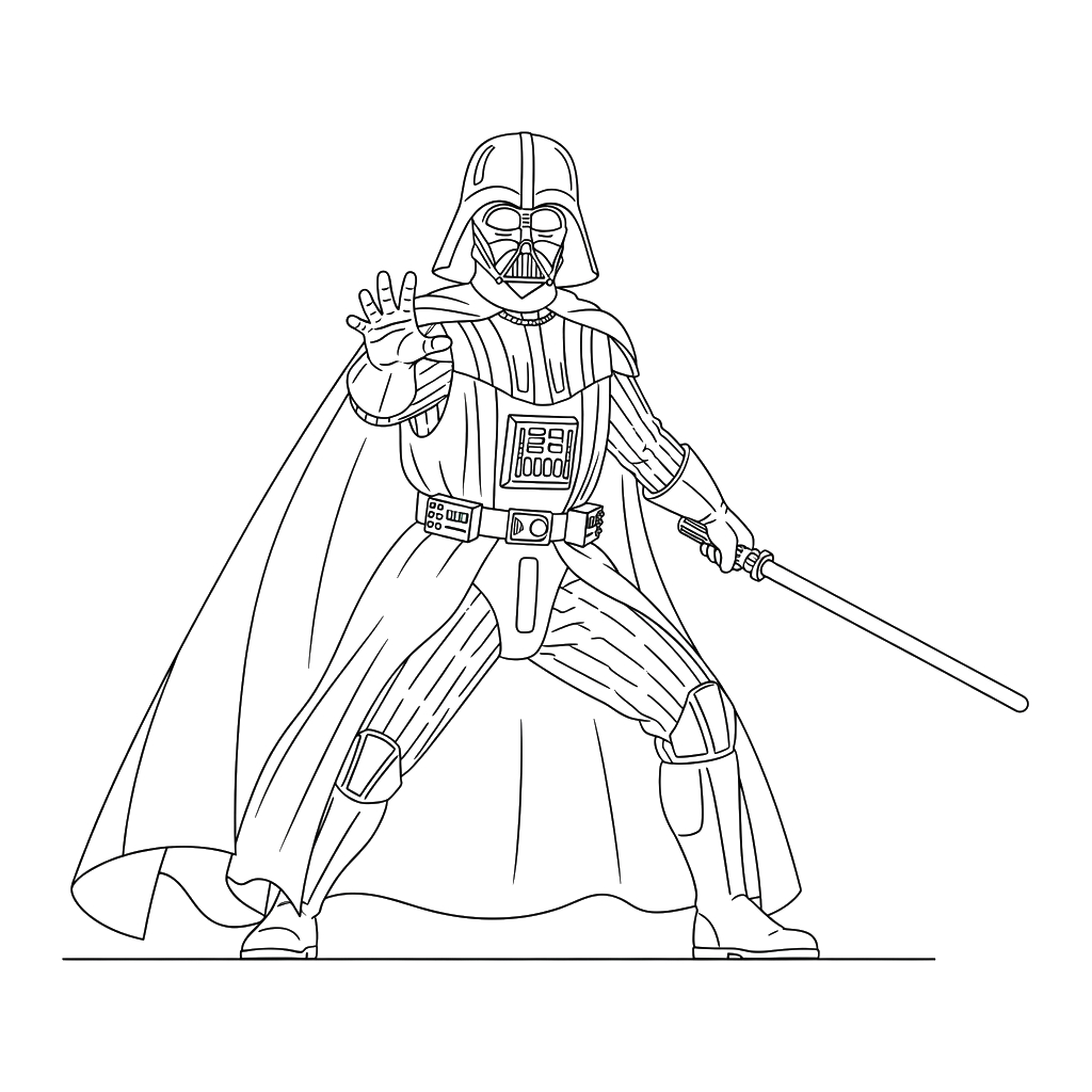 Darth Vader 12 Darth Vader páginas para colorear para adultos pdf
