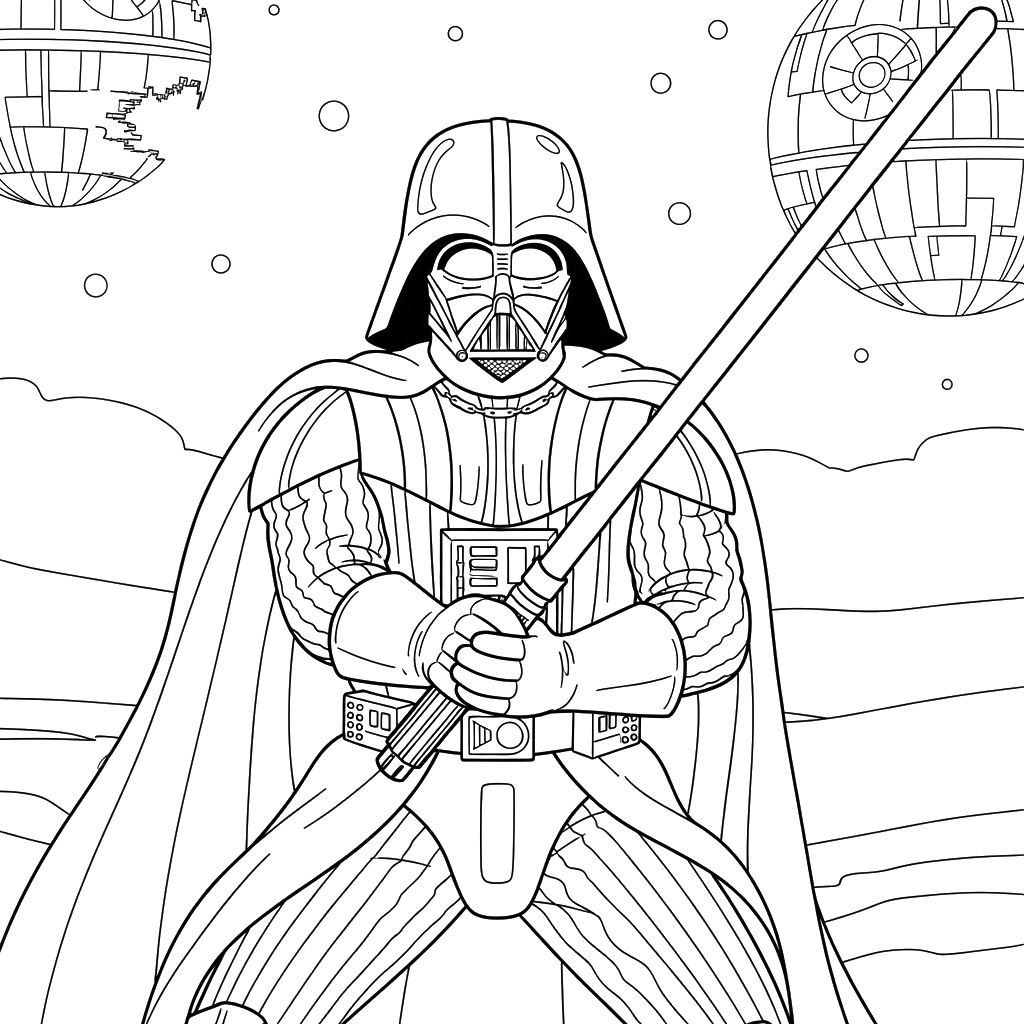Darth Vader 13 Darth Vader páginas para colorear para adultos pdf 1