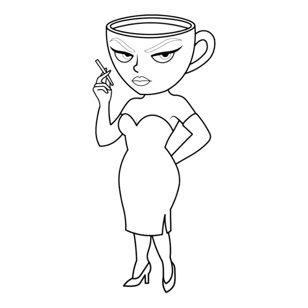 Espressona Signora 7 páginas para colorear lindas y fáciles de Espressona Signora 1