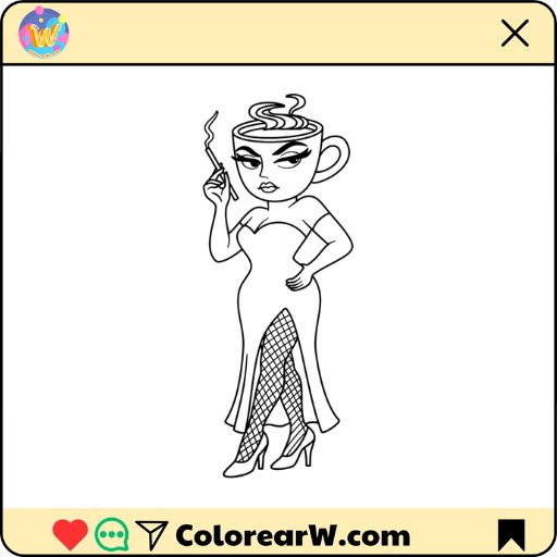 Espressona Signora para colorear thumbnail