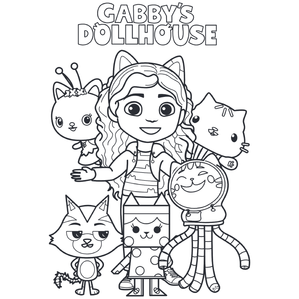 Gabby's Dollhouse 12 páginas para colorear para imprimir gratis Gabby’s Dollhouse 1