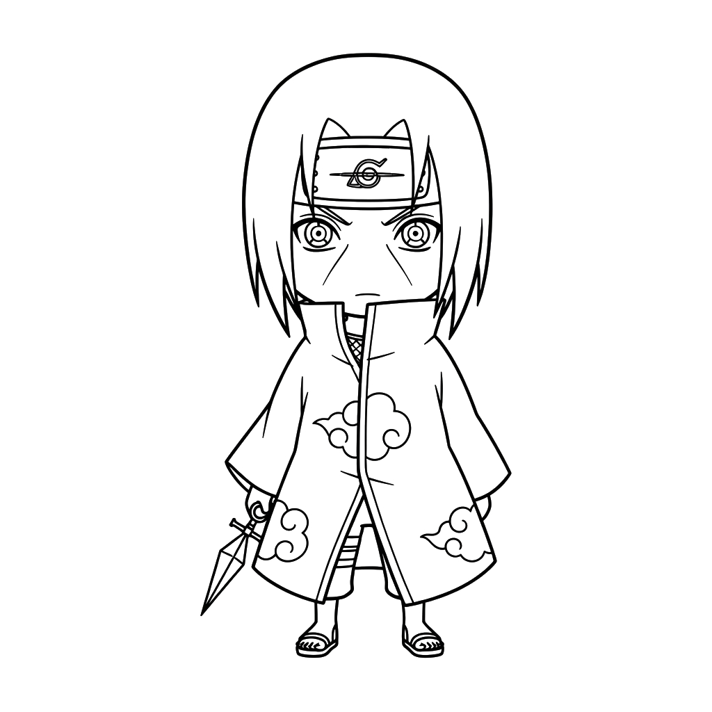Itachi Uchiha 9 páginas para colorear gratis Itachi Uchiha para adultos