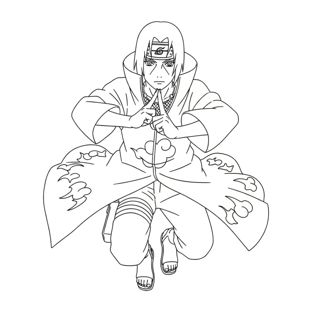 Itachi Uchiha 7 páginas para colorear fáciles de Itachi Uchiha