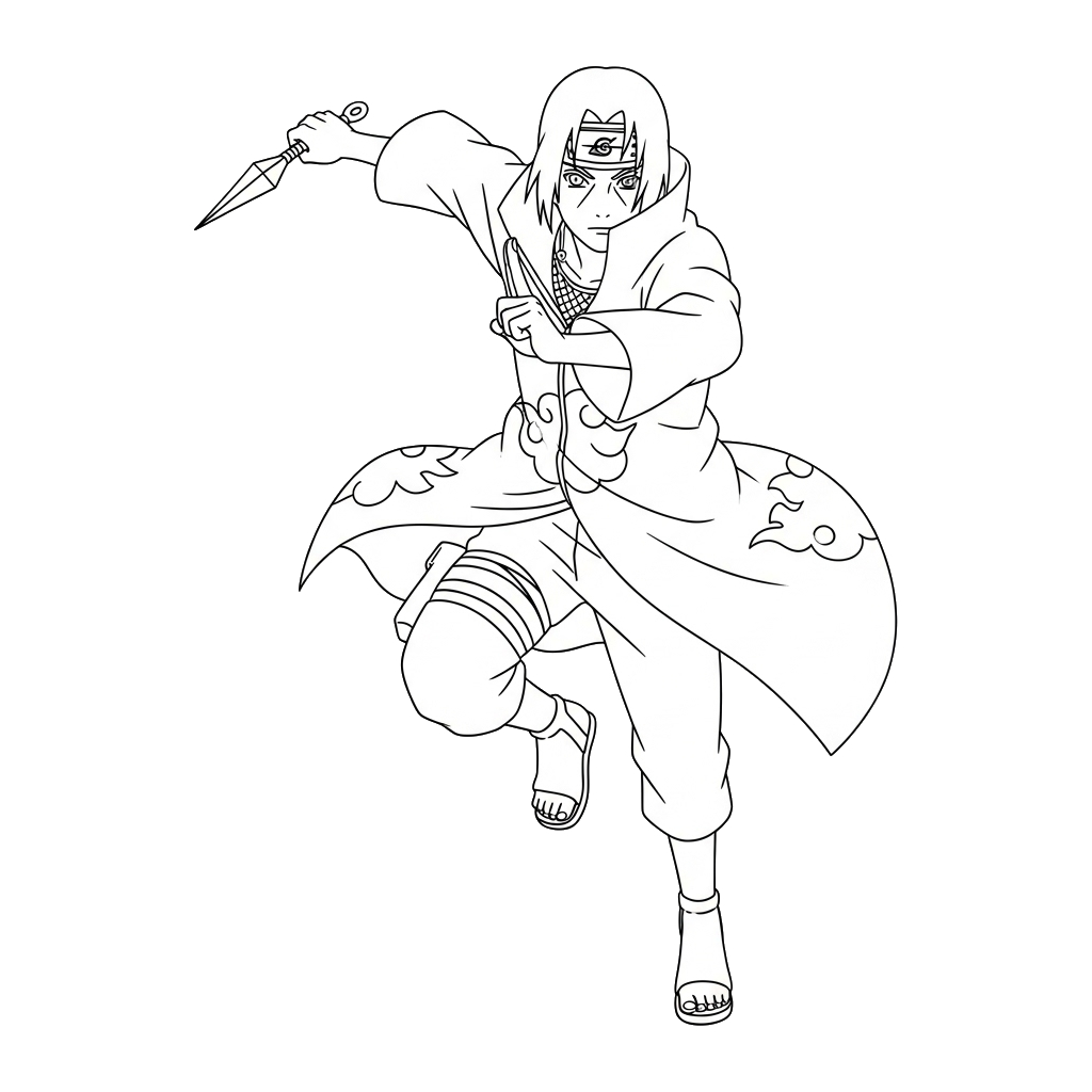 Itachi Uchiha 2 páginas para colorear imprimibles Itachi Uchiha