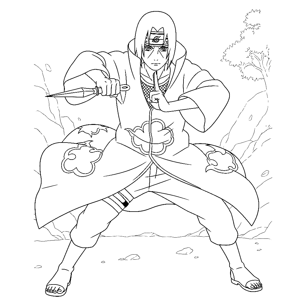 Itachi Uchiha 8 páginas para colorear kawaii lindas Itachi Uchiha