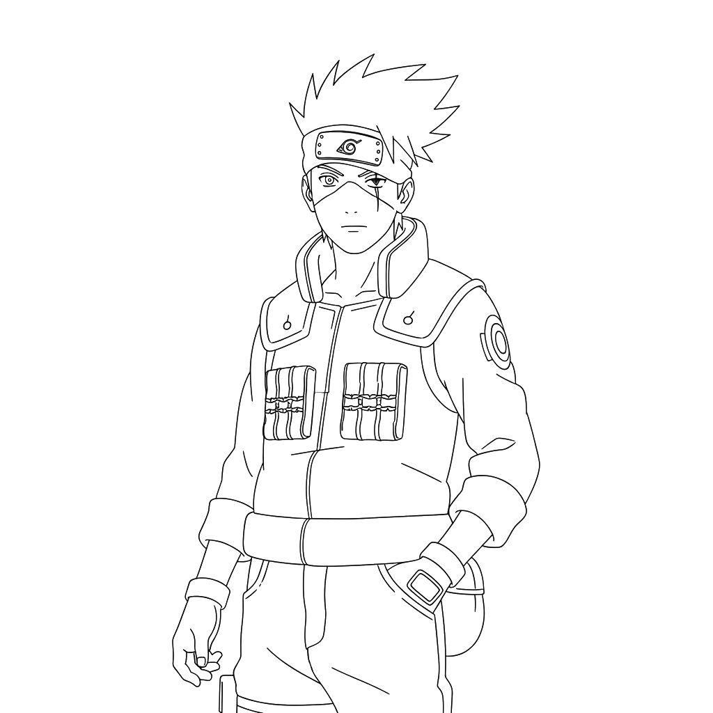 Kakashi 3 páginas para colorear para niños Kakashi