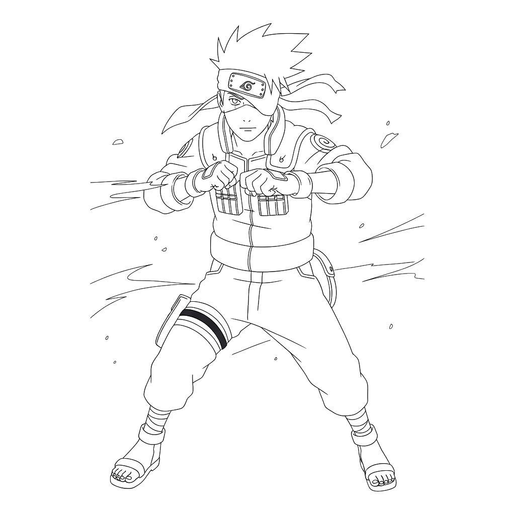 Kakashi 12 páginas para colorear detalladas de Kakashi para adultos