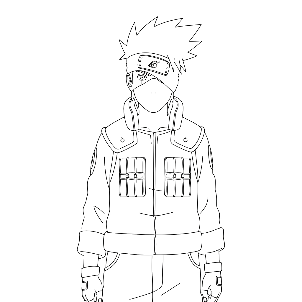 Kakashi 4 páginas para colorear fáciles de Kakashi