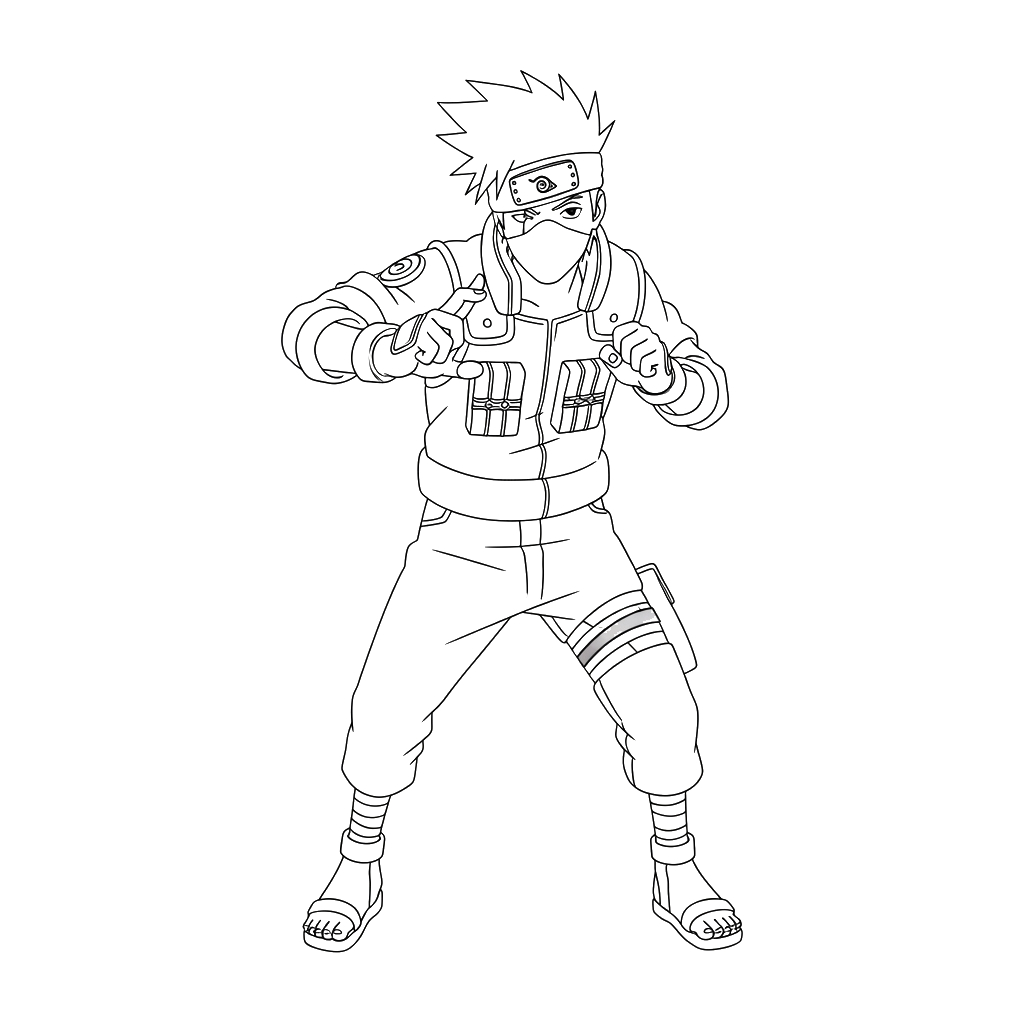 Kakashi 9 páginas para colorear para imprimir gratis Kakashi