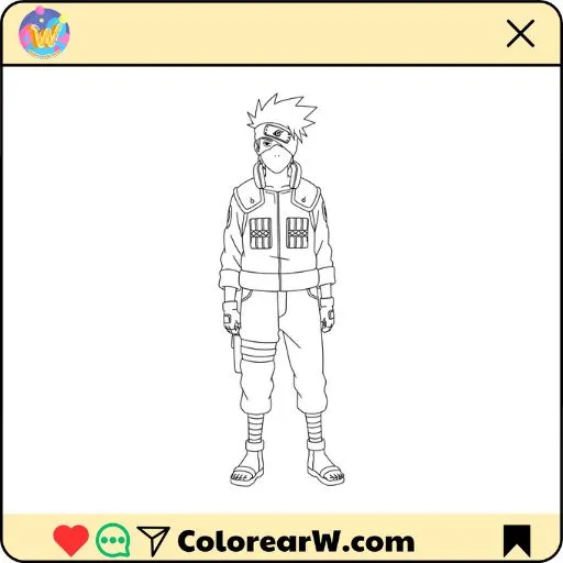 Kakashi para colorear thumbnail