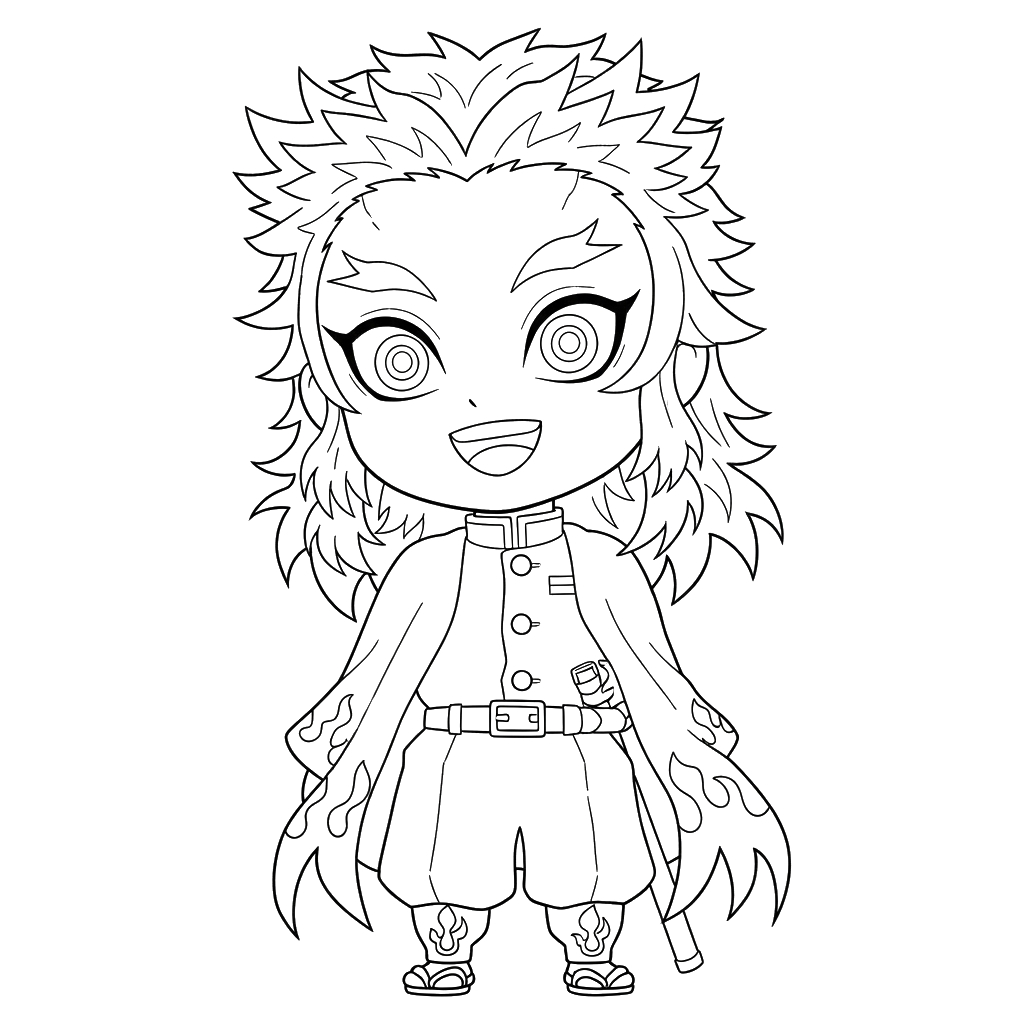 Kyojuro Rengoku 14 lindas páginas para colorear Kyojuro Rengoku