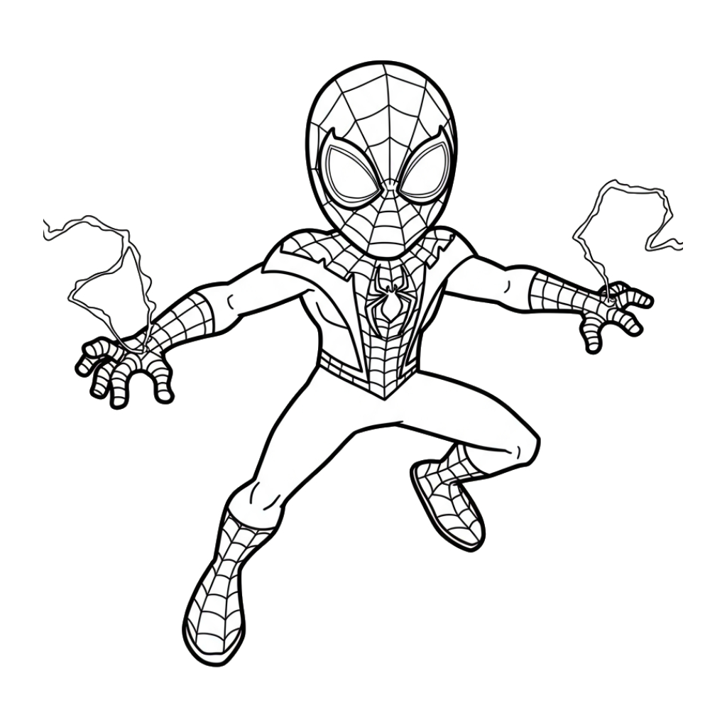 Miles Morales 9 Miles Morales ColorearW páginas para colorear para adultos fáciles