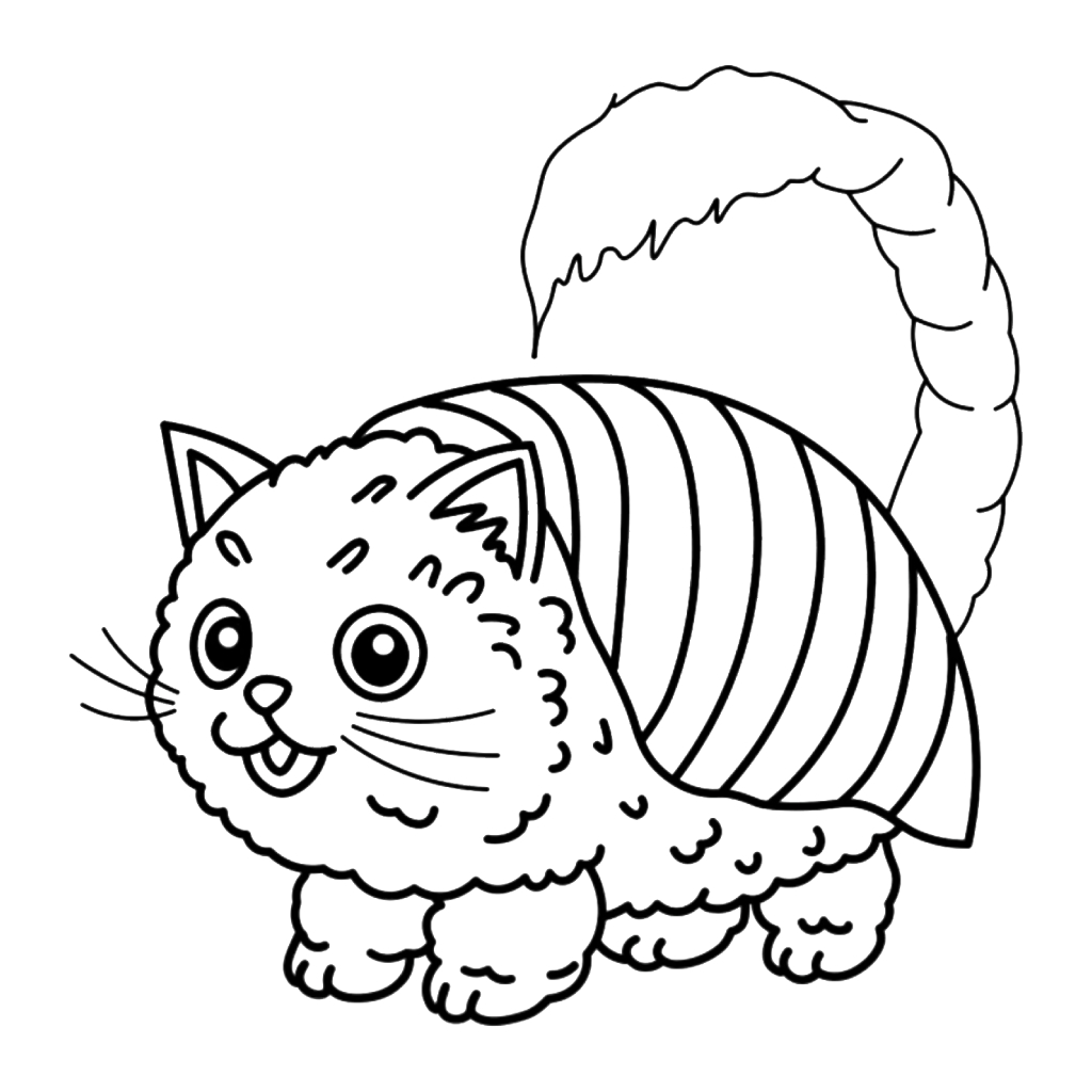 Pussini Sushini 2 páginas para colorear detalladas de Pussini Sushini