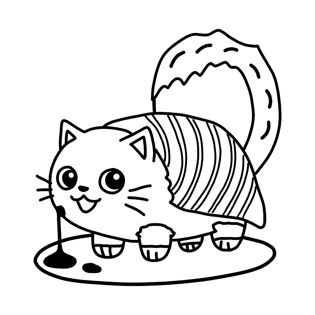 Pussini Sushini 10 páginas para colorear Pussini Sushini imprimibles gratis